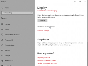 Advanced Display Settings