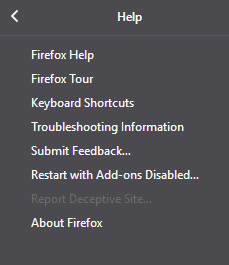 Firefox-Help Section