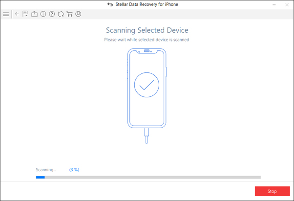 starts analyzing the connected device